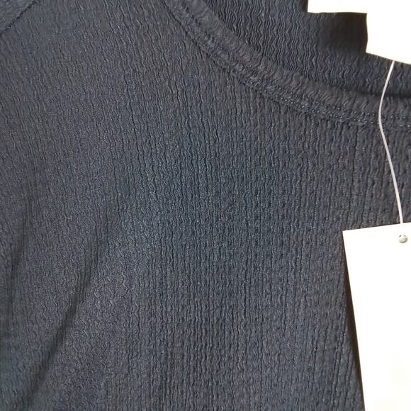 Michael Kors Womens Blouse Blue XS Boho Short Sleeve Cold Shoulder Ruffle‎ Navy - Picture 12 of 14